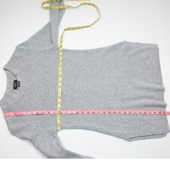 Pure Amici 100% Cashmere Sweater Nub Fleck Tunic Pullover Grey Black Size Small - Picture 5 of 5